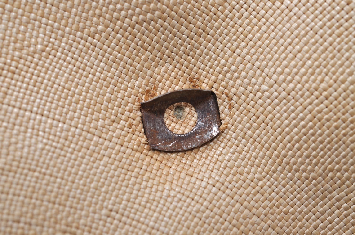 Authentic GUCCI Vintage Horsebit Clutch Hand Bag Purse PVC Leather Beige 0739J