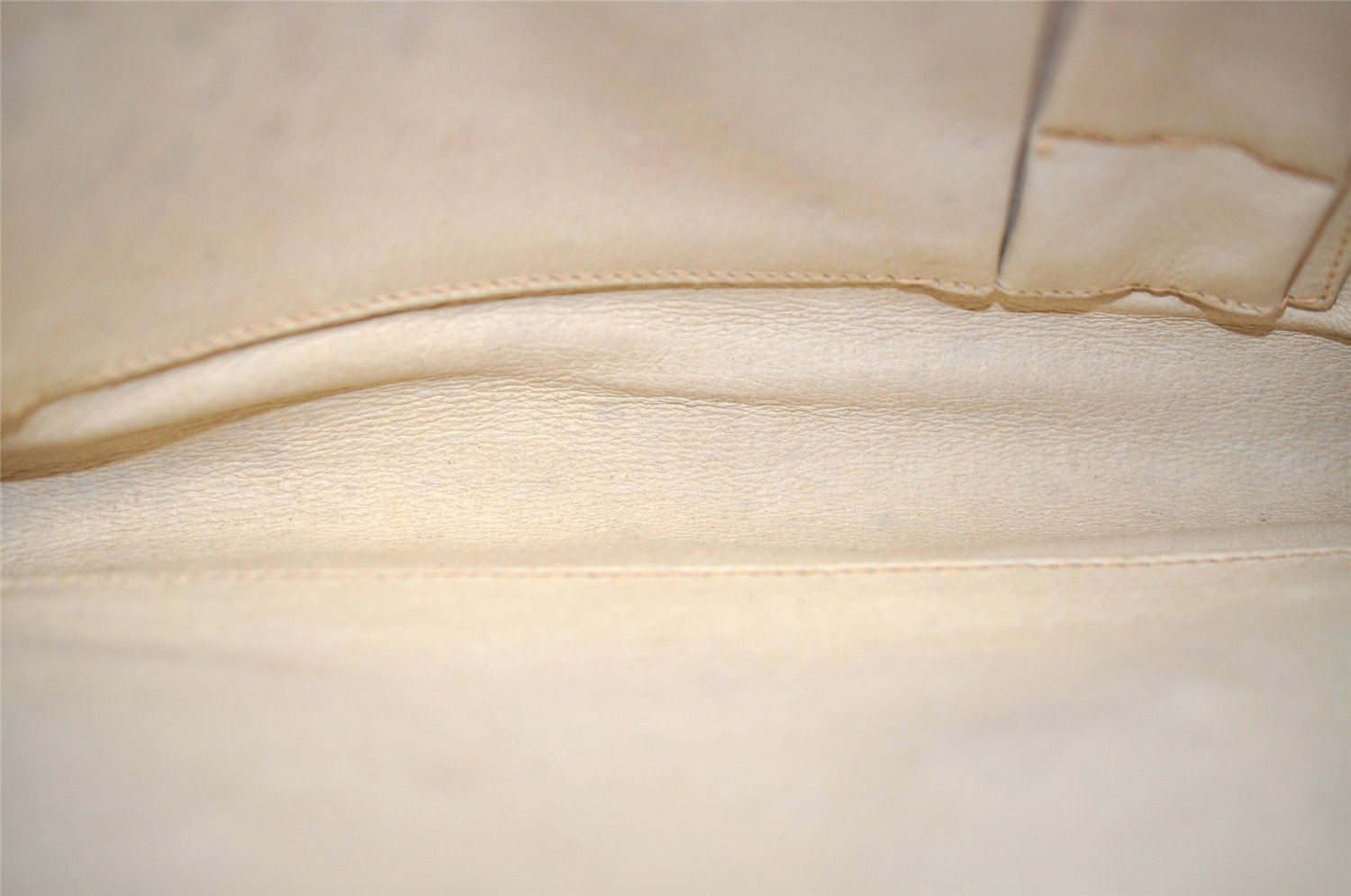 Authentic GUCCI Vintage Horsebit Clutch Hand Bag Purse PVC Leather Beige 0739J