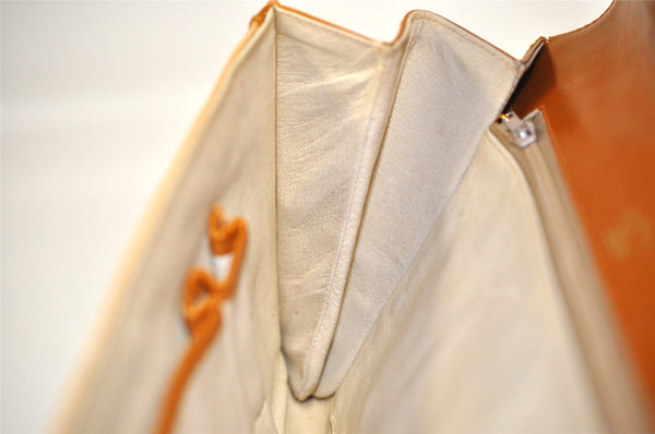 Authentic GUCCI Vintage Horsebit Clutch Hand Bag Purse PVC Leather Beige 0739J