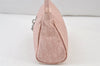 Authentic Christian Dior Trotter Lovely Hand Bag Pouch Nylon Leather Pink 0740K
