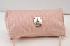 Authentic Christian Dior Trotter Lovely Hand Bag Pouch Nylon Leather Pink 0740K