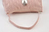 Authentic Christian Dior Trotter Lovely Hand Bag Pouch Nylon Leather Pink 0740K