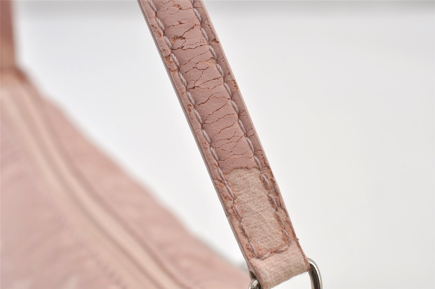 Authentic Christian Dior Trotter Lovely Hand Bag Pouch Nylon Leather Pink 0740K