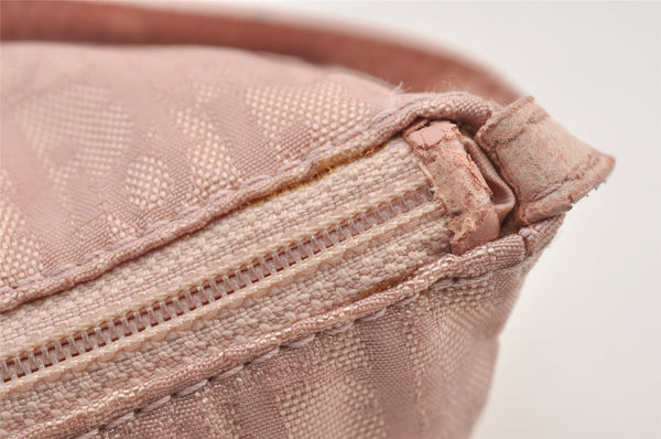 Authentic Christian Dior Trotter Lovely Hand Bag Pouch Nylon Leather Pink 0740K