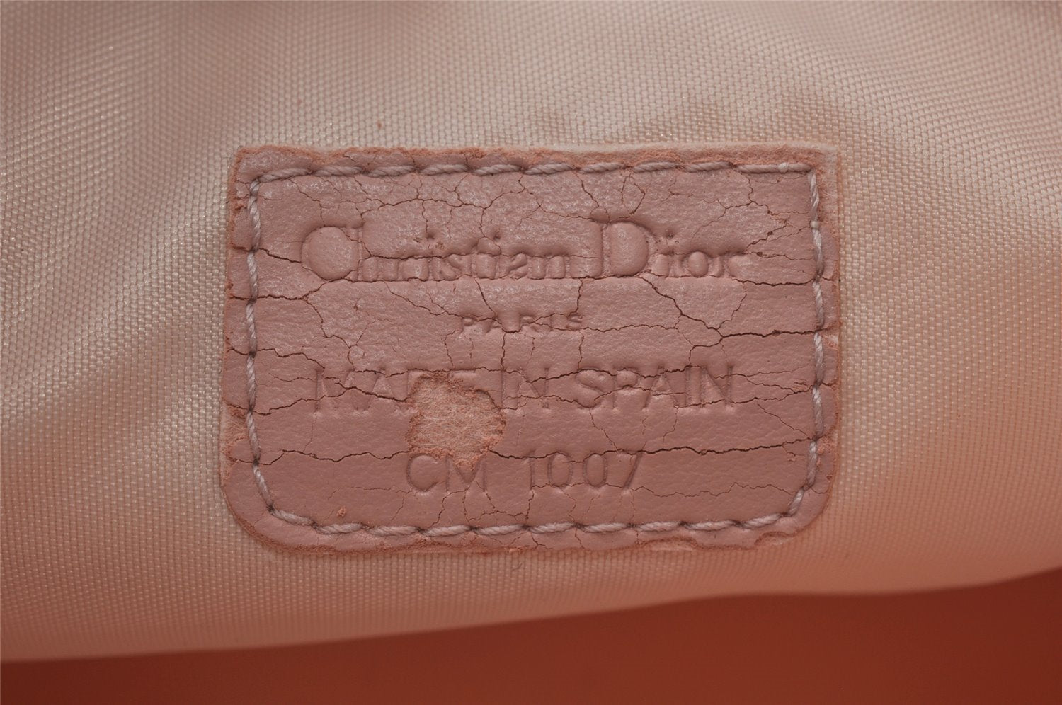 Authentic Christian Dior Trotter Lovely Hand Bag Pouch Nylon Leather Pink 0740K