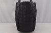 Authentic CHANEL New Travel Line Shoulder Tote Bag Nylon Leather Black 0741J