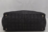 Authentic CHANEL New Travel Line Shoulder Tote Bag Nylon Leather Black 0741J