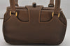 Authentic GUCCI Vintage Bamboo Shoulder Bag Purse Leather Brown 0742K
