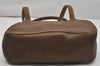 Authentic GUCCI Vintage Bamboo Shoulder Bag Purse Leather Brown 0742K