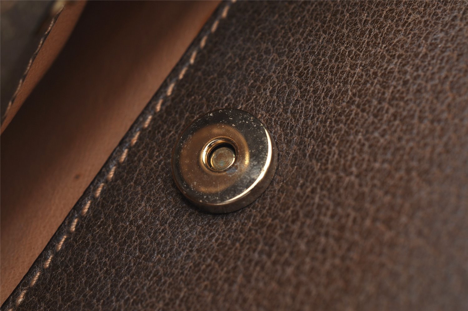 Authentic GUCCI Vintage Bamboo Shoulder Bag Purse Leather Brown 0742K