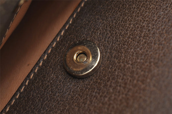 Authentic GUCCI Vintage Bamboo Shoulder Bag Purse Leather Brown 0742K