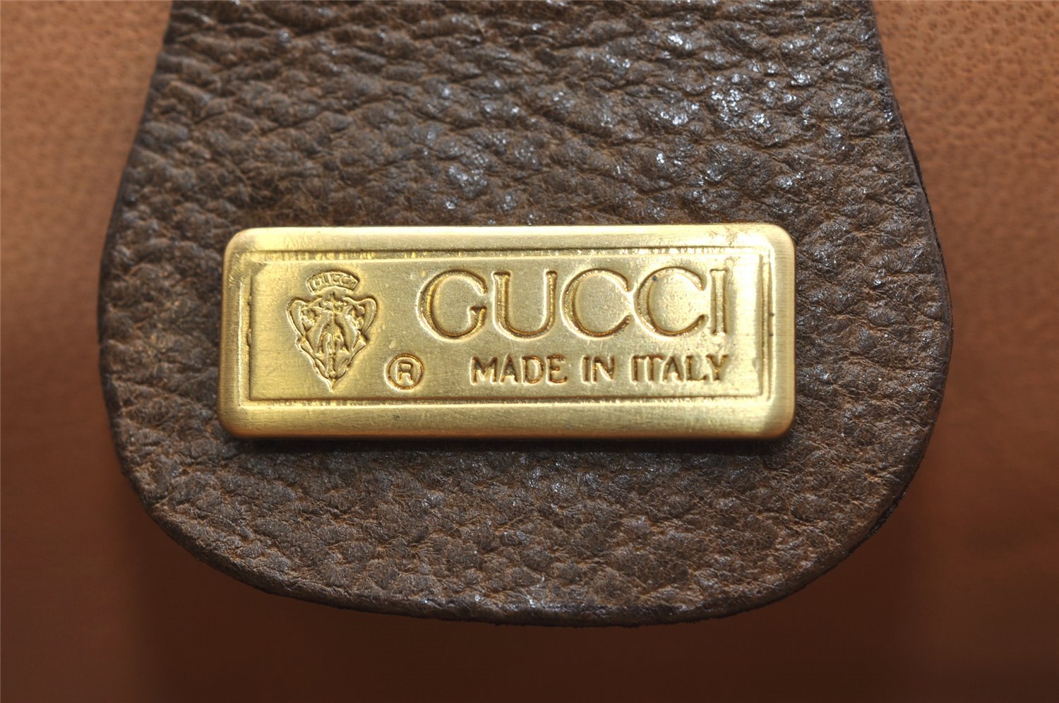 Authentic GUCCI Vintage Bamboo Shoulder Bag Purse Leather Brown 0742K