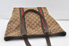 Authentic GUCCI Web Sherry Line Tote Bag GG Canvas Leather 162899 Brown 0743K