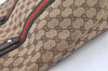 Authentic GUCCI Web Sherry Line Tote Bag GG Canvas Leather 162899 Brown 0743K