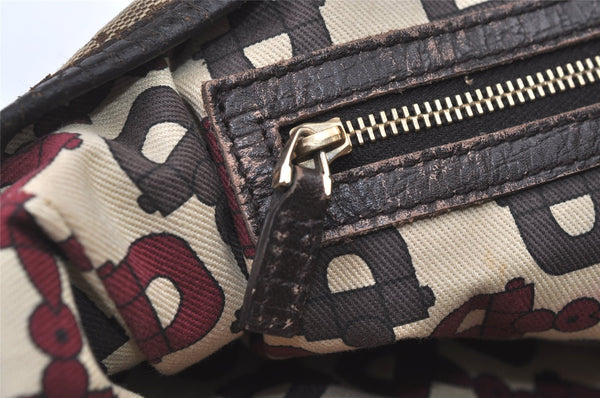 Authentic GUCCI Web Sherry Line Tote Bag GG Canvas Leather 162899 Brown 0743K