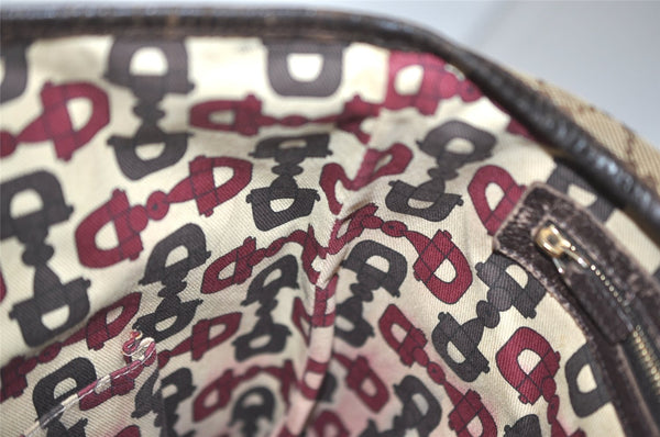 Authentic GUCCI Web Sherry Line Tote Bag GG Canvas Leather 162899 Brown 0743K