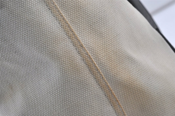Authentic BALENCIAGA Navy Caba S Hand Bag Canvas Leather 339933 White 0744J