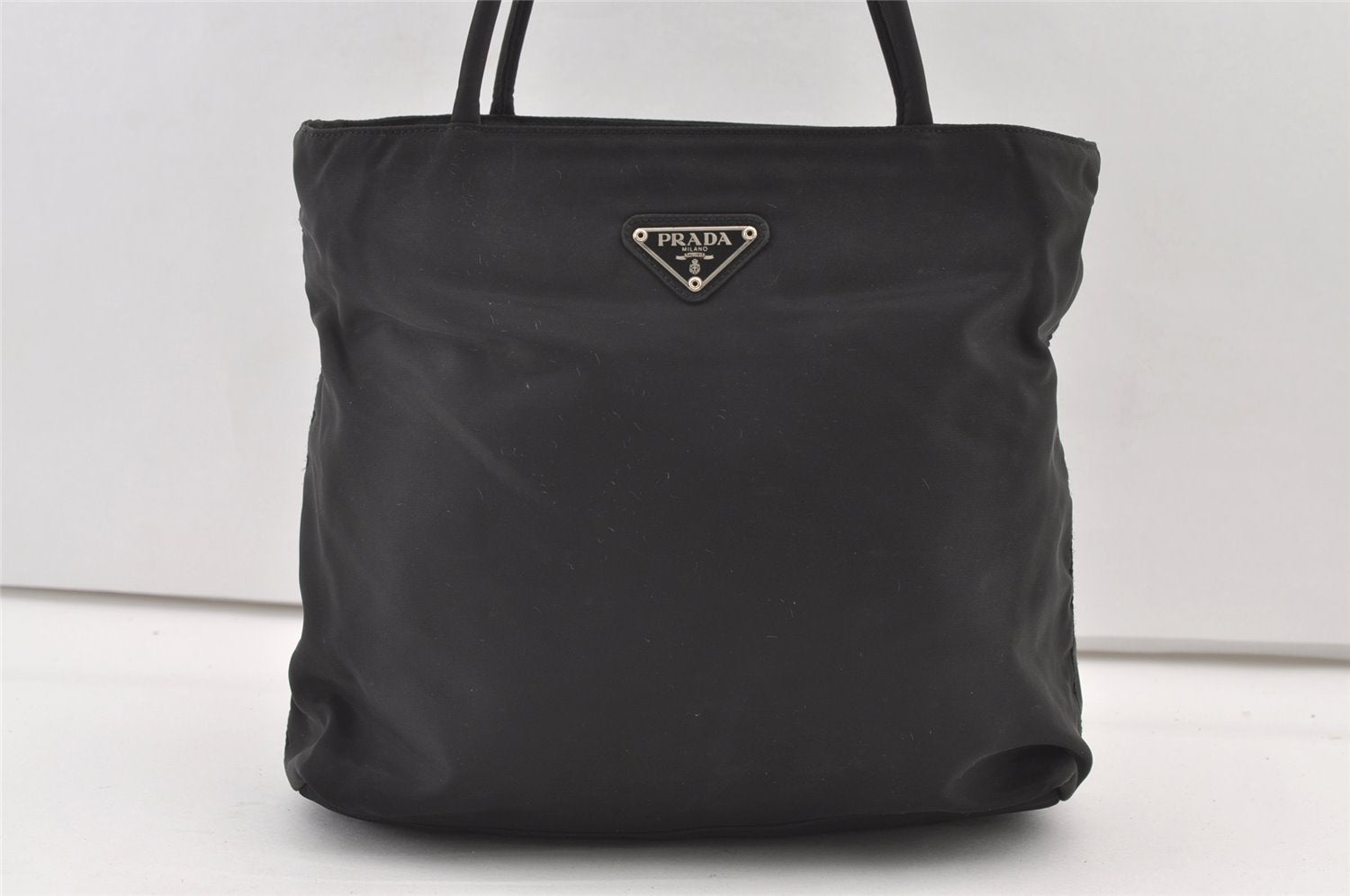 Authentic PRADA Vintage Nylon Shoulder Tote Bag Purse Black 0744K