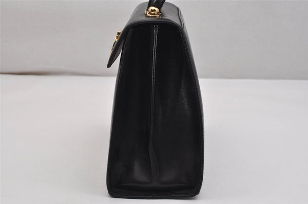 Authentic Salvatore Ferragamo Gancini Leather 2Way Shoulder Hand Bag Black 0745K