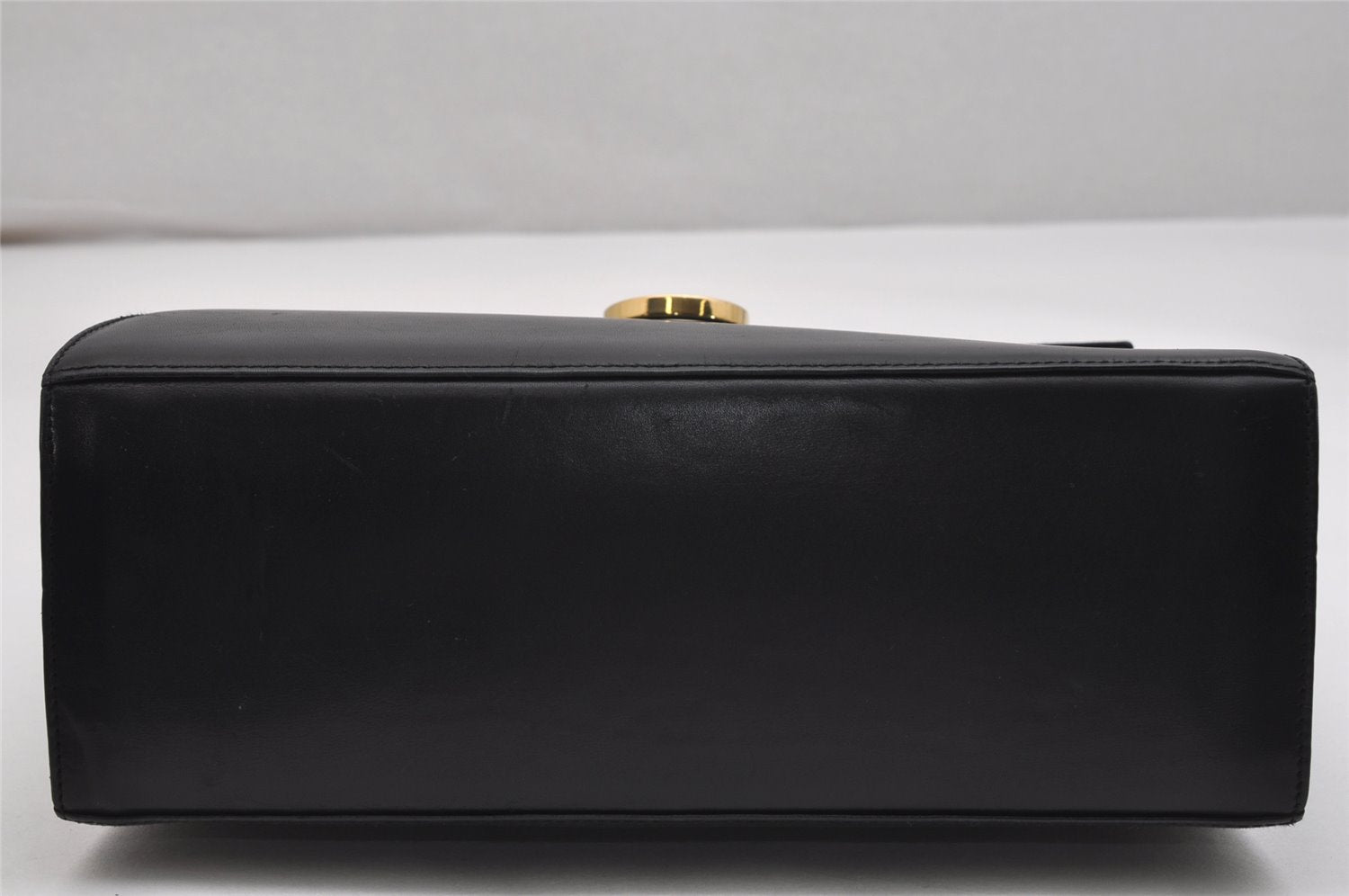 Authentic Salvatore Ferragamo Gancini Leather 2Way Shoulder Hand Bag Black 0745K