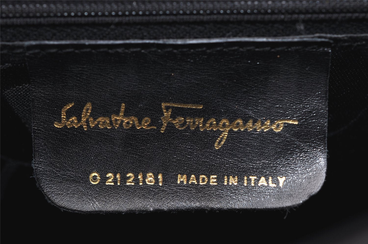 Authentic Salvatore Ferragamo Gancini Leather 2Way Shoulder Hand Bag Black 0745K