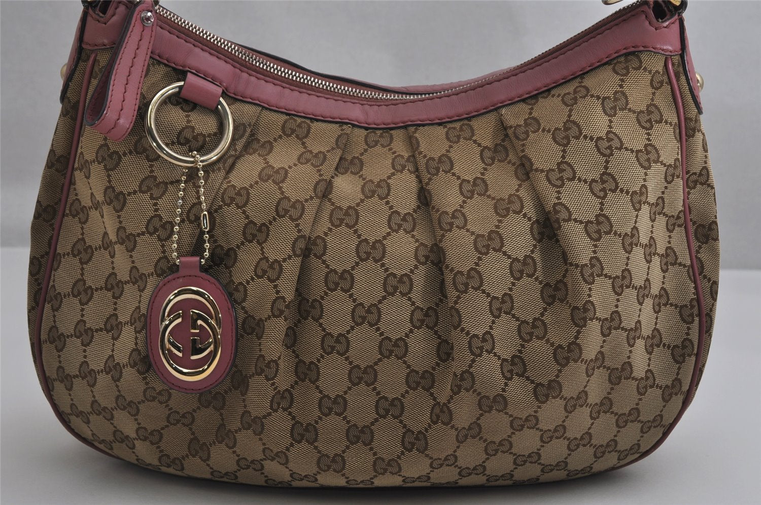 Authentic GUCCI Sukey Shoulder Tote Bag GG Canvas Leather 232955 Brown 0746K