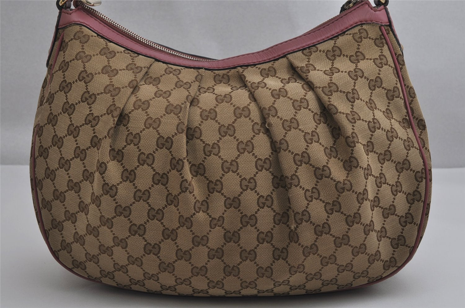 Authentic GUCCI Sukey Shoulder Tote Bag GG Canvas Leather 232955 Brown 0746K