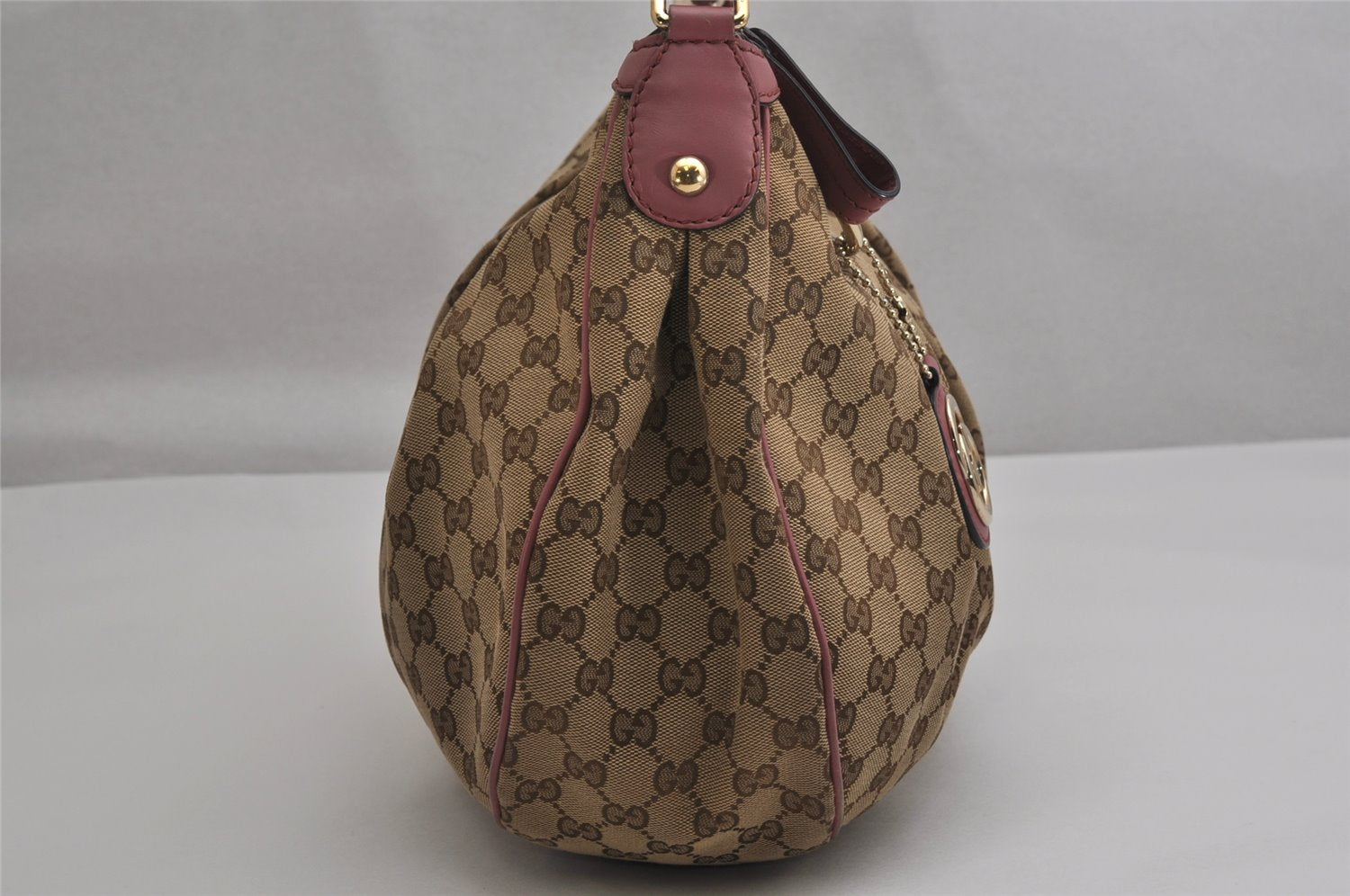 Authentic GUCCI Sukey Shoulder Tote Bag GG Canvas Leather 232955 Brown 0746K