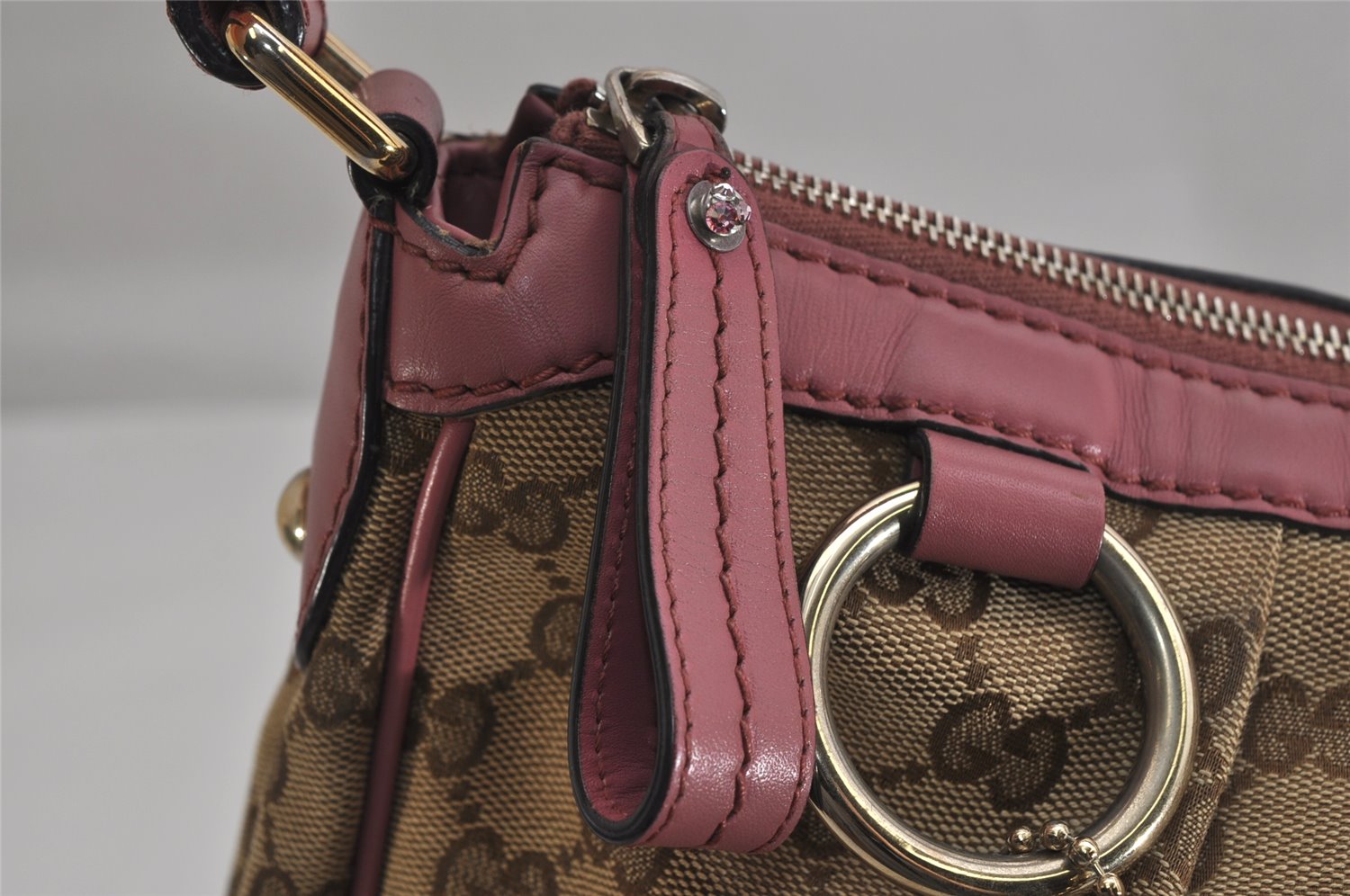 Authentic GUCCI Sukey Shoulder Tote Bag GG Canvas Leather 232955 Brown 0746K