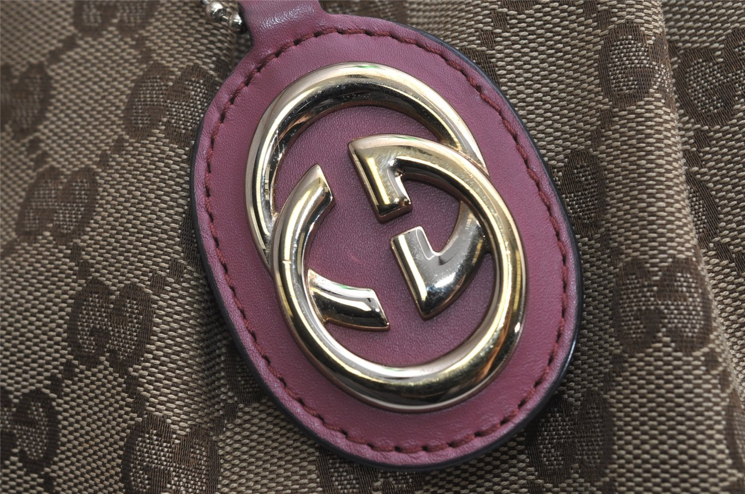 Authentic GUCCI Sukey Shoulder Tote Bag GG Canvas Leather 232955 Brown 0746K