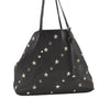 Authentic JIMMY CHOO Vintage Star Studs Leather Shoulder Tote Bag Black 0747K