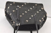 Authentic JIMMY CHOO Vintage Star Studs Leather Shoulder Tote Bag Black 0747K