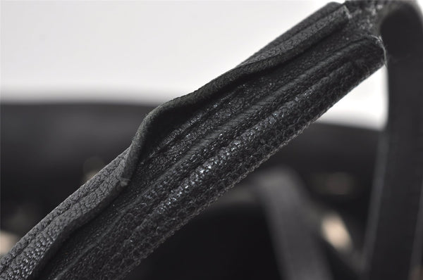 Authentic JIMMY CHOO Vintage Star Studs Leather Shoulder Tote Bag Black 0747K