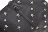 Authentic JIMMY CHOO Vintage Star Studs Leather Shoulder Tote Bag Black 0747K