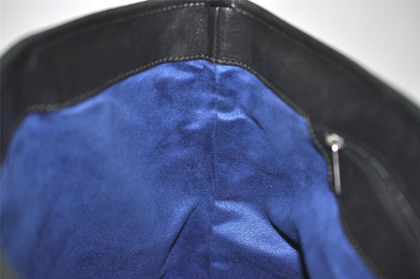 Authentic JIMMY CHOO Vintage Star Studs Leather Shoulder Tote Bag Black 0747K