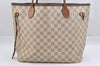 Authentic Louis Vuitton Damier Azur Neverfull MM Tote Bag N51107 LV 0748J