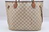 Authentic Louis Vuitton Damier Azur Neverfull MM Tote Bag N51107 LV 0748J