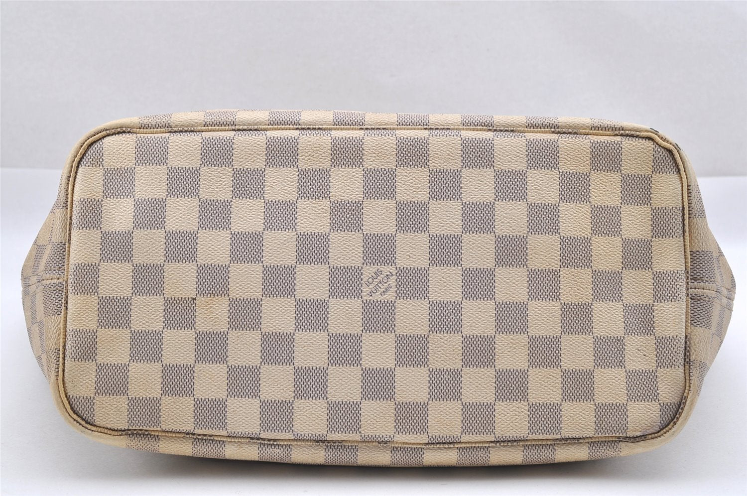 Authentic Louis Vuitton Damier Azur Neverfull MM Tote Bag N51107 LV 0748J