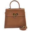 Authentic Salvatore Ferragamo Gancini Leather 2Way Shoulder Hand Bag Brown 0748K