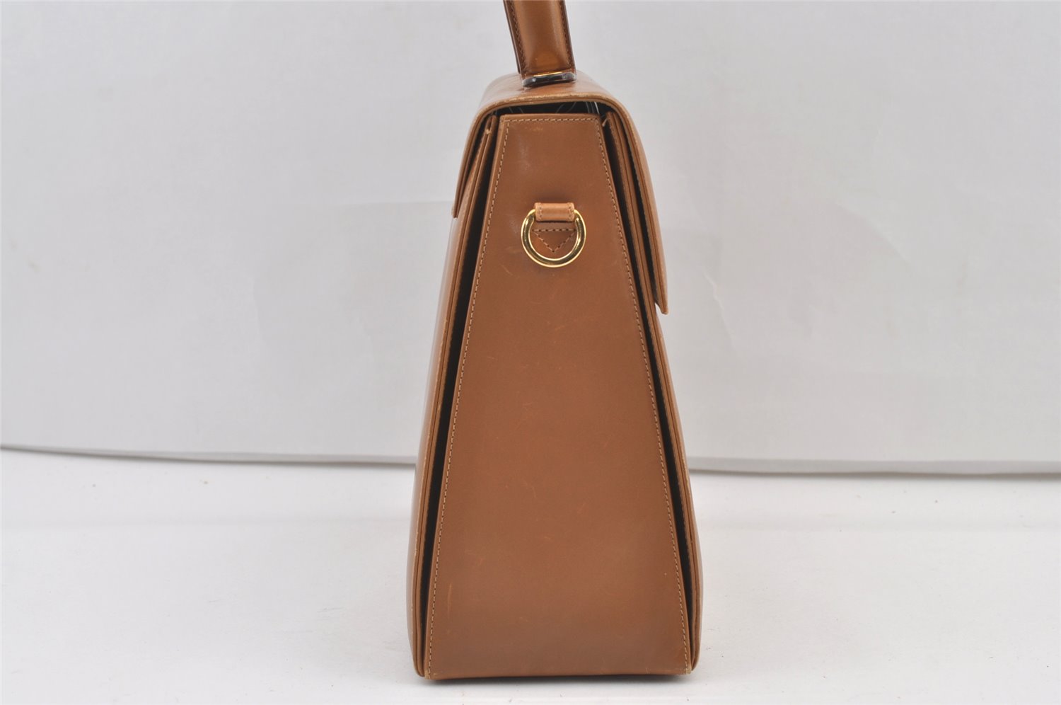 Authentic Salvatore Ferragamo Gancini Leather 2Way Shoulder Hand Bag Brown 0748K