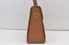 Authentic Salvatore Ferragamo Gancini Leather 2Way Shoulder Hand Bag Brown 0748K