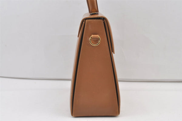 Authentic Salvatore Ferragamo Gancini Leather 2Way Shoulder Hand Bag Brown 0748K
