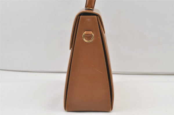 Authentic Salvatore Ferragamo Gancini Leather 2Way Shoulder Hand Bag Brown 0748K