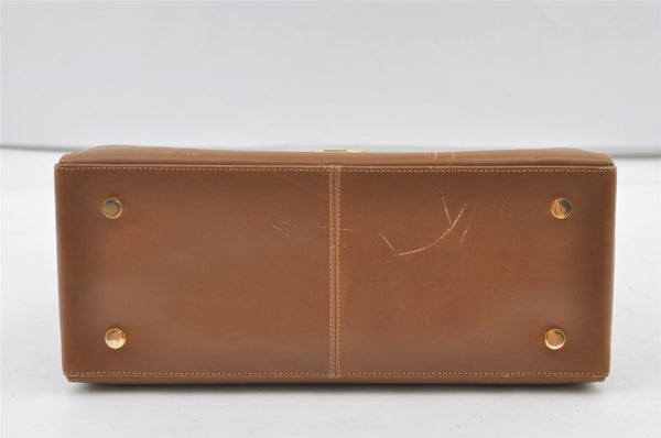 Authentic Salvatore Ferragamo Gancini Leather 2Way Shoulder Hand Bag Brown 0748K