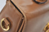 Authentic Salvatore Ferragamo Gancini Leather 2Way Shoulder Hand Bag Brown 0748K