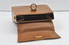 Authentic Salvatore Ferragamo Gancini Leather 2Way Shoulder Hand Bag Brown 0748K