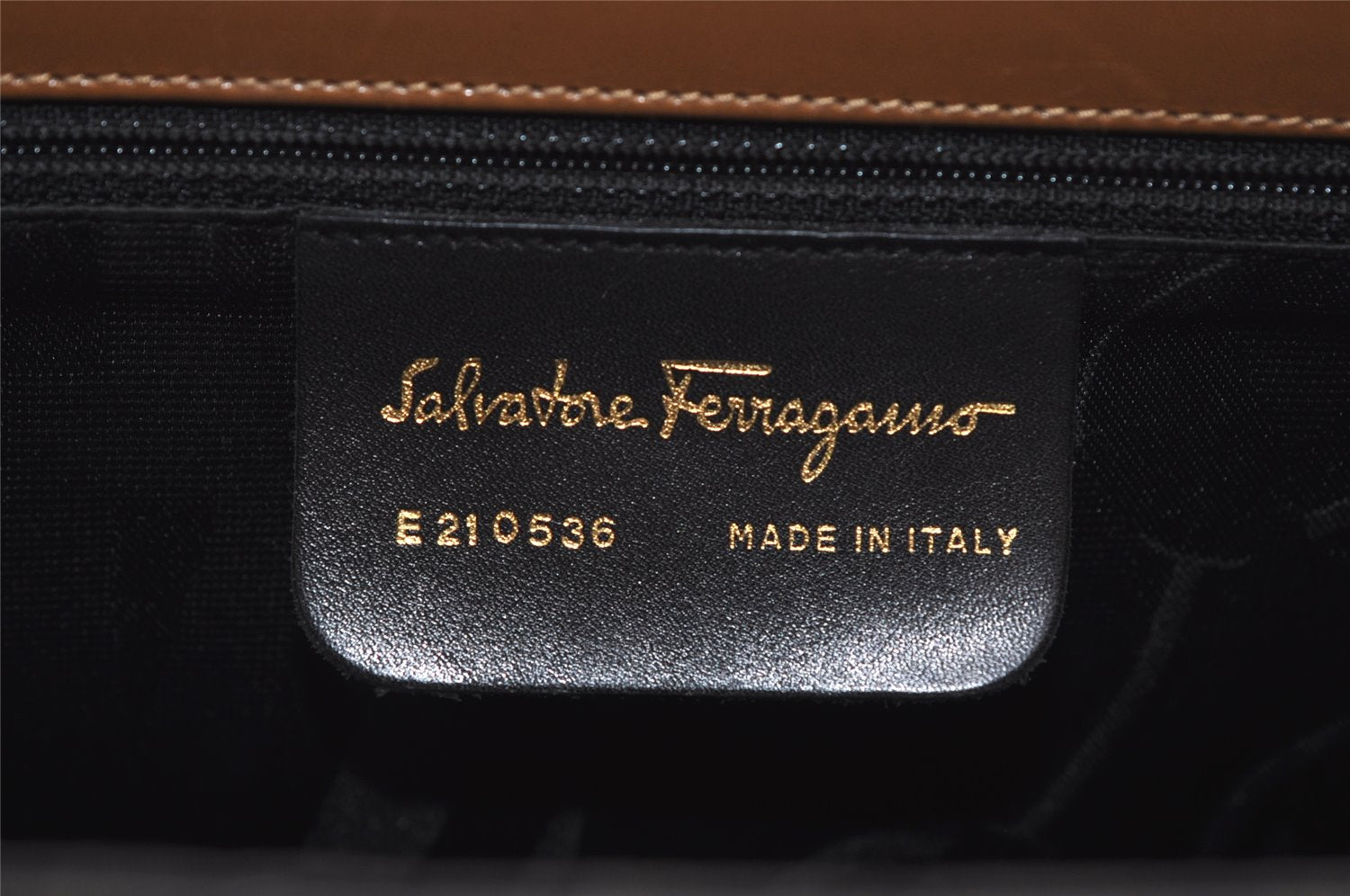 Authentic Salvatore Ferragamo Gancini Leather 2Way Shoulder Hand Bag Brown 0748K