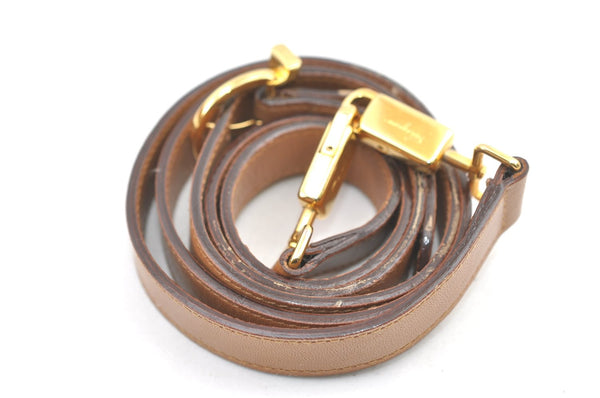 Authentic Salvatore Ferragamo Gancini Leather 2Way Shoulder Hand Bag Brown 0748K