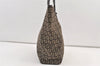 Authentic FENDI Zucchino Shoulder Tote Bag Canvas Leather Brown 0750K