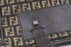 Authentic FENDI Zucchino Shoulder Tote Bag Canvas Leather Brown 0750K